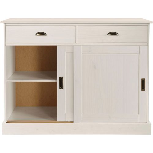 Harry - Buffet Avec 2 Portes Et 2 Tiroirs En Pin Laqué Blanc