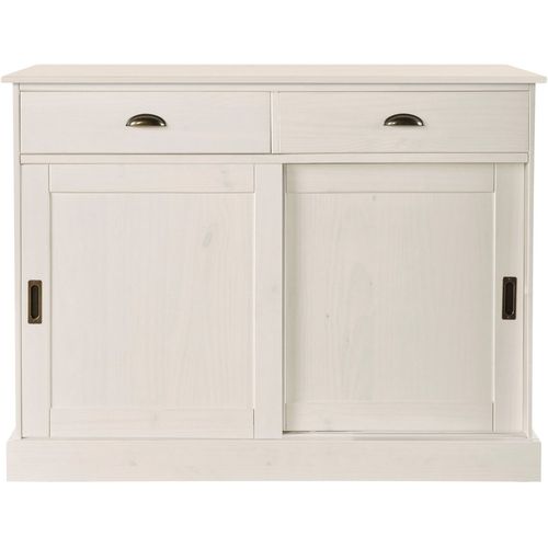 Harry - Buffet Avec 2 Portes Et 2 Tiroirs En Pin Laqué Blanc