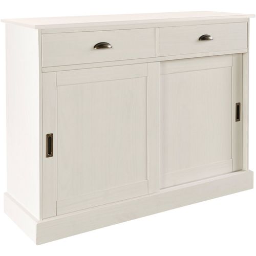 Harry - Buffet Avec 2 Portes Et 2 Tiroirs En Pin Laqué Blanc