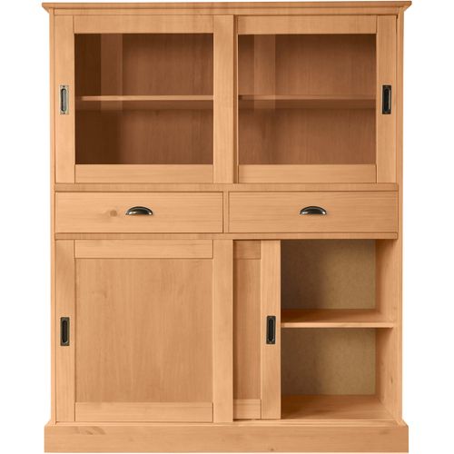 Harry - Buffet Avec 2 Portes Vitrées Et 2 Portes En Pin Naturel