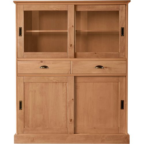 Harry - Buffet Avec 2 Portes Vitrées Et 2 Portes En Pin Naturel