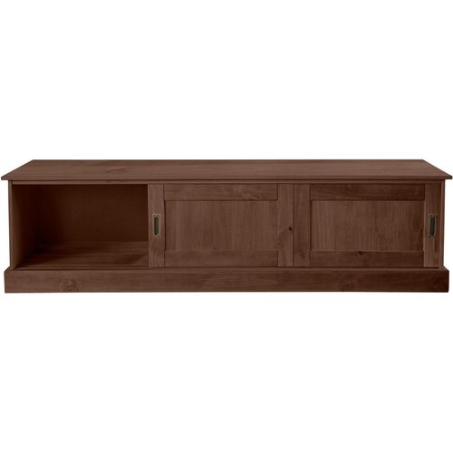 Harry - Meuble TV Avec 3 Portes En Pin Laqué Marron