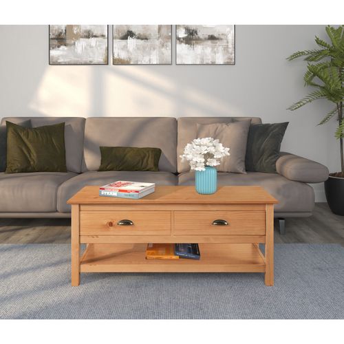 Harry - Table Basse Avec 2 Tiroirs Teintée Blanc