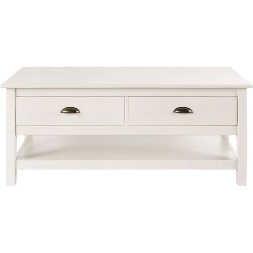 Harry-table Basse Avec 2 Tiroirs En Laque Blanche
