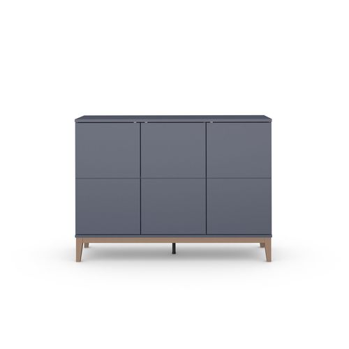 Pelle - Buffet Avec 3 Portes Effet Bois Gris