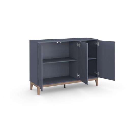 Pelle - Buffet Avec 3 Portes Effet Bois Gris