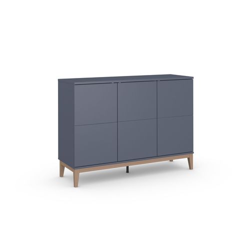 Pelle - Buffet Avec 3 Portes Effet Bois Gris