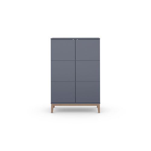 Pelle - Buffet Avec 2 Portes En Effet Bois Gris