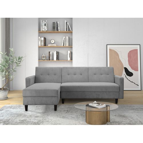 Hartford Ii - Canapé- 3 Places Avec Rangement En Tissu Gris