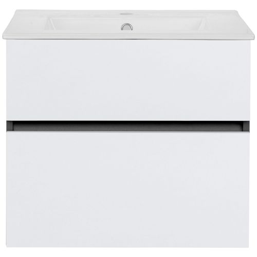 Wisla -meuble Sous-vasque Avec 1 Abattant Et 1 Tiroir En Blanc Anthracite