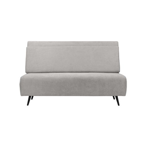Mallory-méridienne Canapé-lit 140 Cm En Tissu Gris Clair