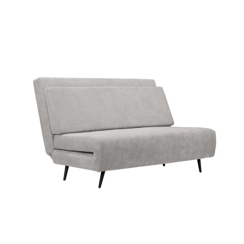 Mallory-méridienne Canapé-lit 140 Cm En Tissu Gris Clair