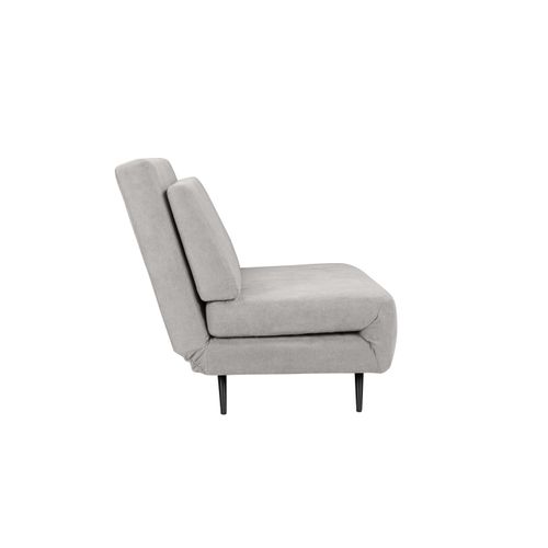 Mallory-méridienne Canapé-lit 140 Cm En Tissu Gris Clair