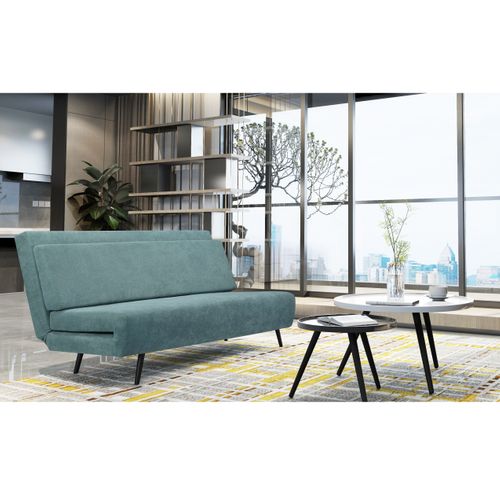 Mallory- Canapé-lit 140 Cm En Tissu Pétrole