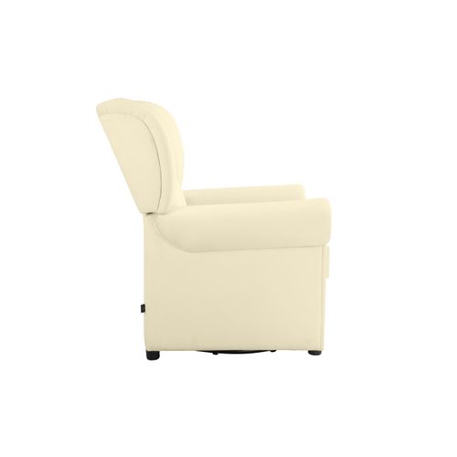 Lillyse - Fauteuil à Bascule Avec Fonction Pivotante En Velours Blanc Crème