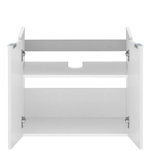 Atlas-meuble Sous-vasque Mural Avec 2 Portes Aspect Bois Blanc