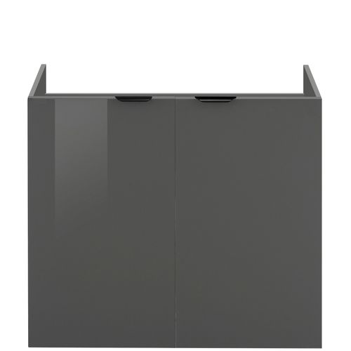 Atlas-meuble Sous-vasque Mural Avec 2 Portes Aspect Bois Gris