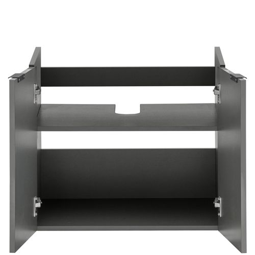 Atlas-meuble Sous-vasque Mural Avec 2 Portes Aspect Bois Gris