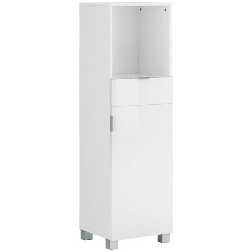 Atlas-armoire De Salle De Bain Avec 1 Porte Et 1 Tiroir En Pin Blanc