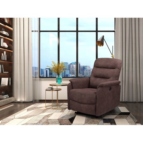 Coullon - Fauteuil De Relaxation Avec Fonction Électrique En Microfibre Marron Foncé