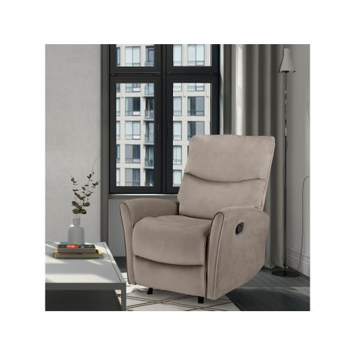 Chesley-fauteuil Inclinable Manuel Velours Taupe