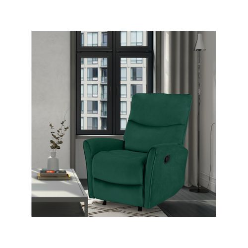 Chesley-fauteuil Inclinable Manuel En Velours Vert Foncé