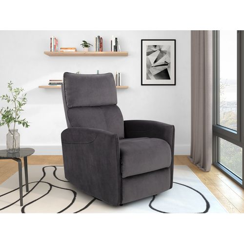 Pineto - Fauteuil De Relaxation Avec Fonction Électrique En Velours Anthracite