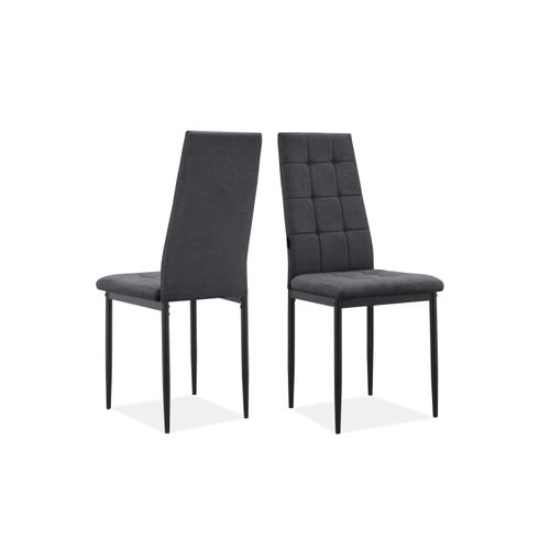 Becca-chaise De Salle à Manger En Tissu Anthracite Lot De 2