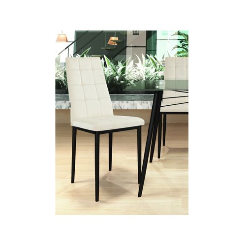 Becca-chaise De Salle à Manger En Velours Crème 2 Packs