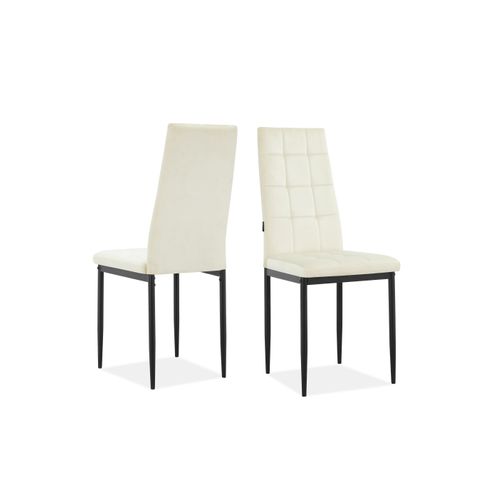 Becca-chaise De Salle à Manger En Velours Crème 2 Packs