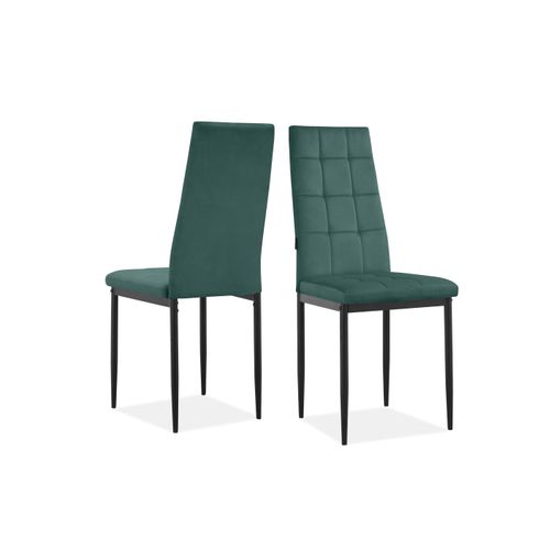 Becca-chaise De Salle à Manger En Velours Vert Foncé 2 Packs