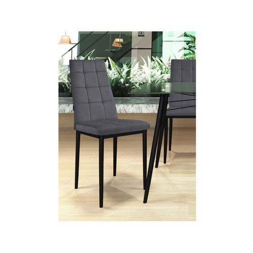 Becca-chaise De Salle à Manger En Velours Anthracite Lot De 2