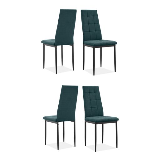 Becca-chaise De Salle à Manger En Tissu Vert Foncé 4 Pack