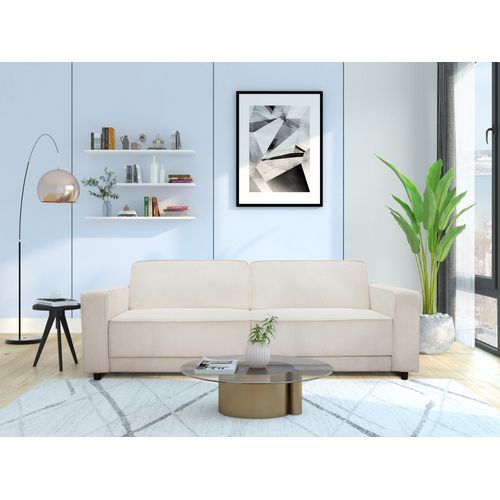 Allie - Canapé-lit 3 Places En Tissu Crème