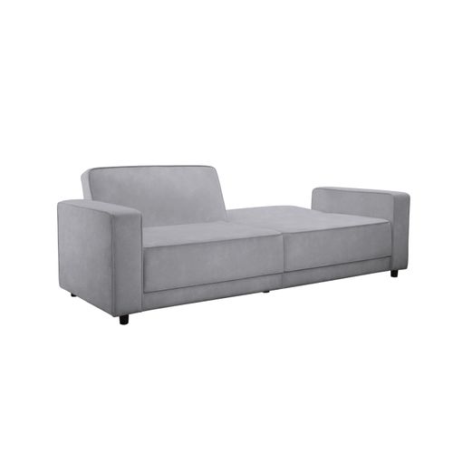 Allie - Canapé-lit 3 Places En Velours Gris Clair