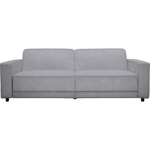 Allie - Canapé-lit 3 Places En Velours Gris Clair