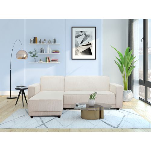 Allie - Canapé-lit 3 Places Avec  En Tissu Crème