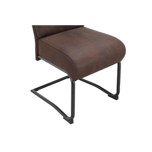 Wilde-chaise De Salle à Manger 2 Pack Microfibre Brun Foncé