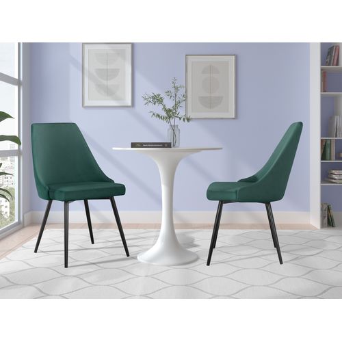 Natascha - Chaise De Salle à Manger En Velours Vert Foncé 2 Packs