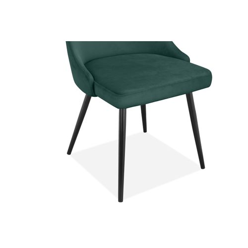 Natascha - Chaise De Salle à Manger En Velours Vert Foncé 2 Packs