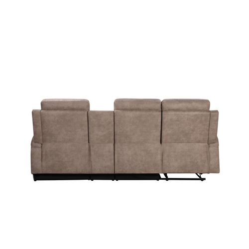 Dallas-canapé D'angle 3 Places Avec Rangement En Microfibre Taupe