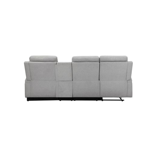 Dallas-canapé D'angle 3 Places Avec Rangement En Tissu Gris Clair