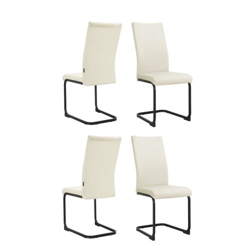 Sia-chaises De Salle à Manger En Velours Crème 4 Pièces