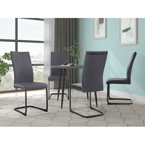 Sia-chaises De Salle à Manger En Velours Anthracite 4 Pièces