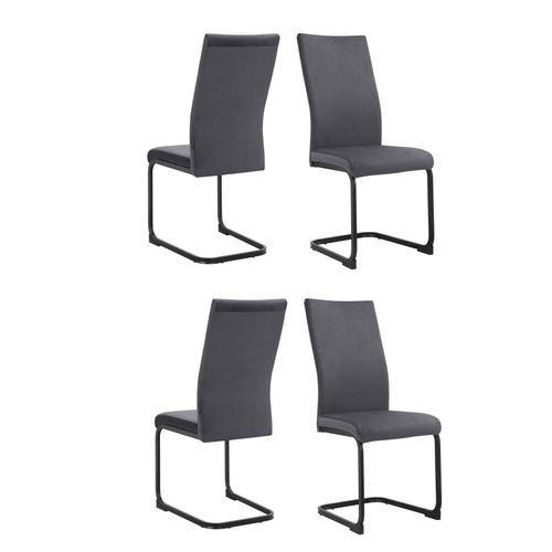 Sia-chaises De Salle à Manger En Velours Anthracite 4 Pièces