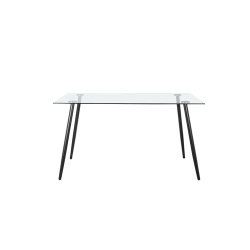 Danny-ensemble Table De Salle à Manger 140x80 Cm Et 4 Chaises En Velours Crème