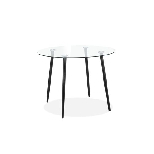 Danny-ensemble Table à Manger 100 Cm Et 4 Chaises En Velours Crème