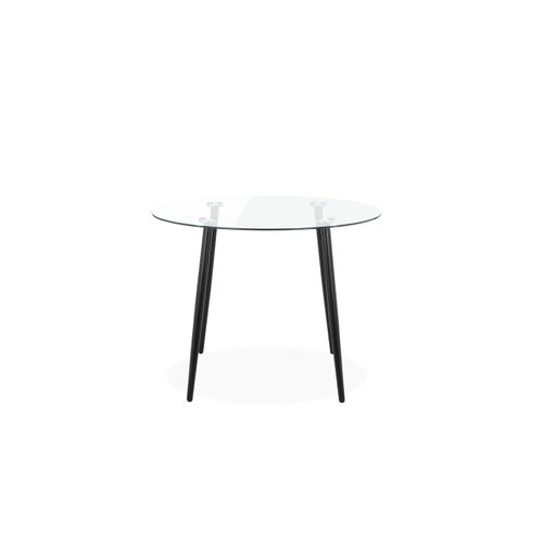 Danny-ensemble Table à Manger 100 Cm Et 4 Chaises En Velours Anthracite