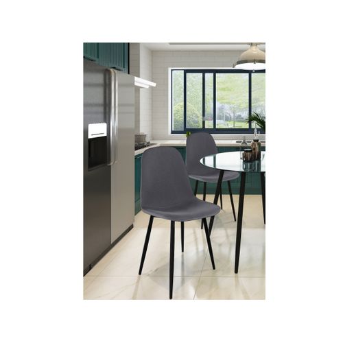 Miller - Chaise De Salle à Manger En Tissu Anthracite 2 Pack