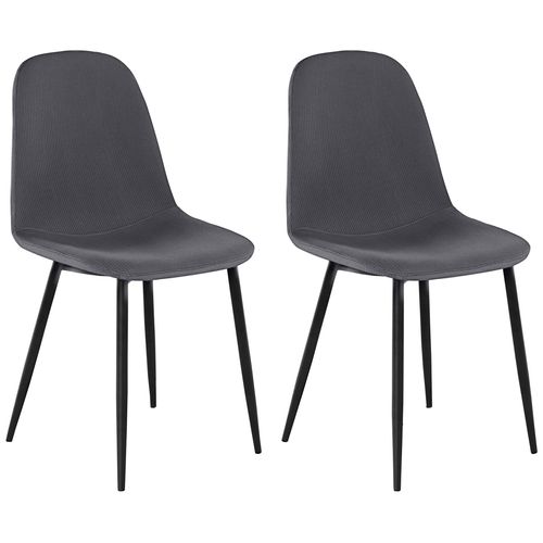 Miller - Chaise De Salle à Manger En Tissu Anthracite 2 Pack